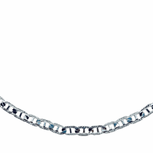 Cadena Tejido Gucci De Plata Diamantada Broche Perico 60cm 4mm