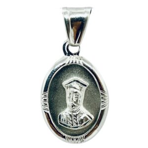 Medalla De San Ignacio De Loyola De Plata Mateada Ovalada