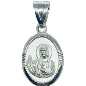 Medalla De Plata De San Judas Tadeo Ovalada Mateada Chica